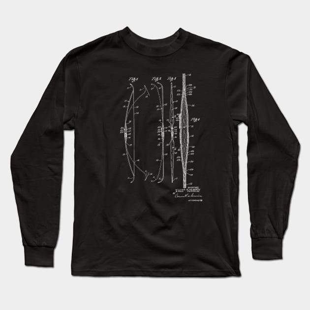 Archery Bow Vintage Patent Drawing Funny Novelty T-Shirt Long Sleeve T-Shirt by TheYoungDesigns